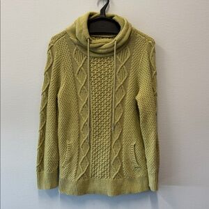 L.L. Bean Women's Signature Cotton Funnelneck Sweater - Light Green - Medium